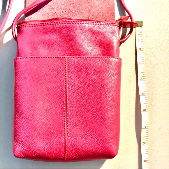 NWOT Ili NY Pink Leather Crossbody Purse - Picture 8 of 8